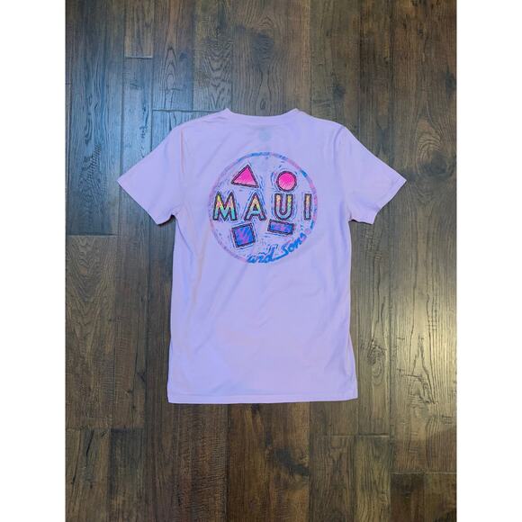 Maui and Sons Graphic Logo T-Shirt - Baby Pink - Small - 1990s Inspired Clothing - Picture 2 of 5